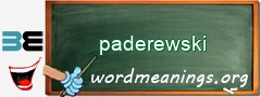 WordMeaning blackboard for paderewski